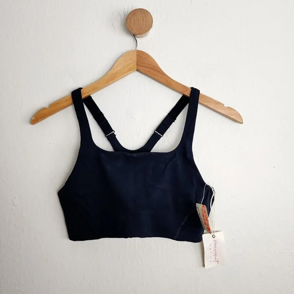 NWT Free People Hatch Maternity Never Better Square Neck Sports Bra - Black, XS